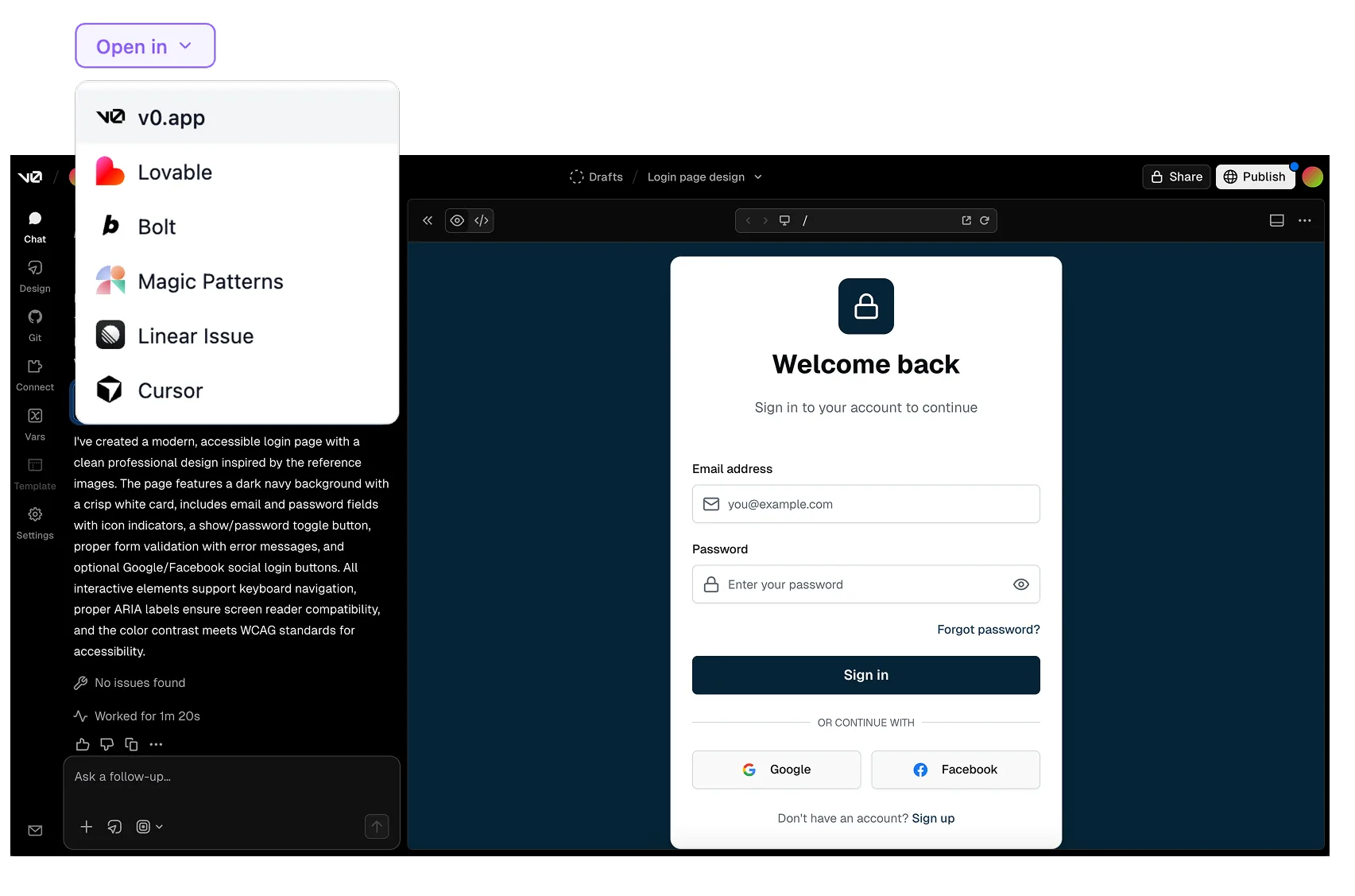 Open in v0, Lovable, Bolt, Cursor, and Linear from ChatPRD