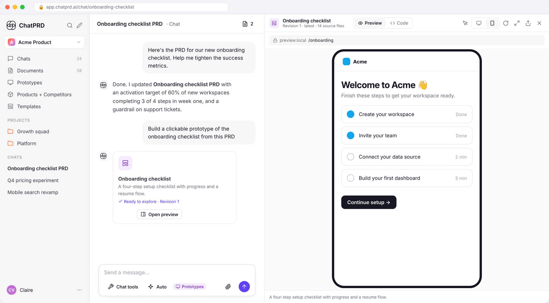 Check the mobile layout in one click.